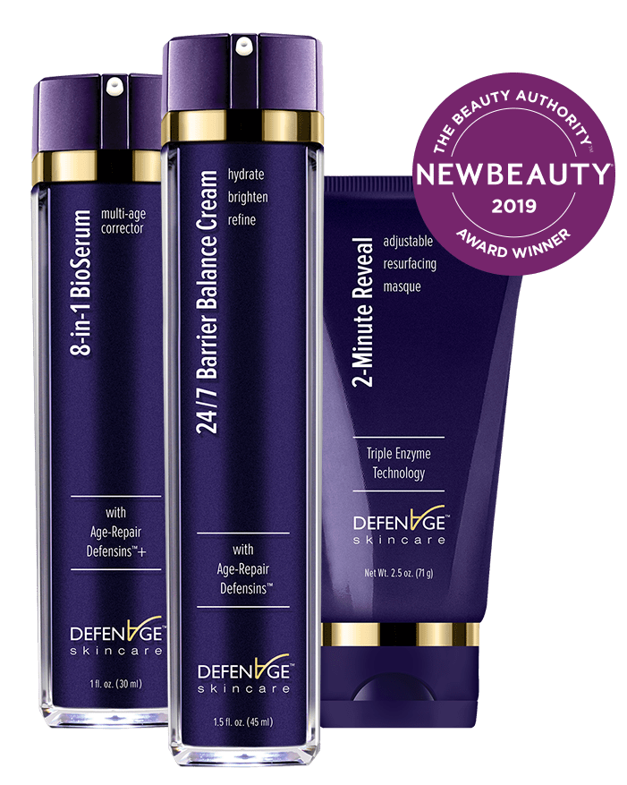 2-Minute Reveal Masque | Net Wt. 2.5 oz.24/7 Barrier Balance Cream | 1.5 fl. oz. 8-in-1 BioSerum | 1.0 fl. oz.